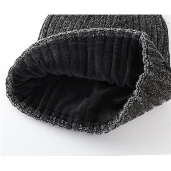 Classic Men's Warm Winter Hats Dark Gray - Picture 6 of 6
